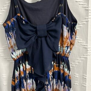 Maxi multi color dress with big bow GB brand size medium